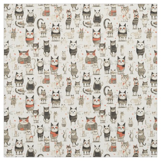 Whimsical Whiskers: Whimsy Cat Stoff (Muster)