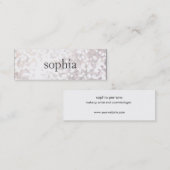 Whimsical White Bokeh Makeup Artist Mini Visitenkarte (Vorne/Hinten)
