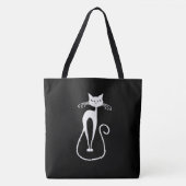 Whimsical White Cat Tote Bag Tasche (Vorderseite)