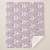 Whimsical White Christmas Trees auf Lila Sherpadecke (Vorderseite)