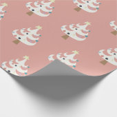 Whimsical White Christmas Trees Geschenkpapier (Ecke)