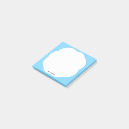 Whimsical White Cloud Blue Sky Minimal Moderne Post-it Klebezettel (angewinkelt)