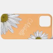 Whimsical White Daisies Boho Orange Case-Mate iPhone Hülle (Rückseite (Horizontal))