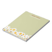 Whimsical White Daisies Ladybugs Blume Notepad Notizblock (Rotiert)