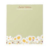 Whimsical White Daisies Ladybugs Blume Notepad Notizblock (Vorderseite)