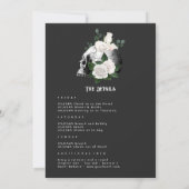 Whimsical White Floral Gothic Bachelorette Weekend Einladung (Rückseite)