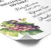 Whimsical White Garden Baby Dusche Bar Menu Poster (Ecke)