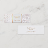 Whimsical White Glitzer Bokeh Eleganter Goldrahmen Mini Visitenkarte (Vorne/Hinten)