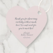 Whimsical White Lambs on Pink Baby Dusche Geschenkanhänger (Rückseite)