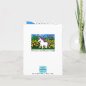 Whimsical White Lila Birthday Unicorn Einladung (Rückseite)