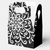 Whimsical White on Black Blüh Wedding Geschenkschachtel (Geöffnet)