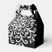 Whimsical White on Black Blüh Wedding Geschenkschachtel (Vorderseite)