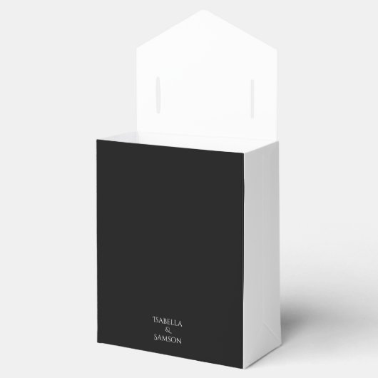 Whimsical White on Black Blüh Wedding Geschenkschachtel (Geöffnet)