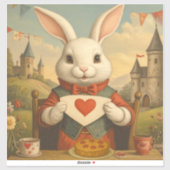 Whimsical White Rabbit Hearts Enchanted Wonderland Aufkleber (Blatt)