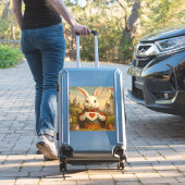 Whimsical White Rabbit Hearts Enchanted Wonderland Aufkleber (Koffer Insitu)