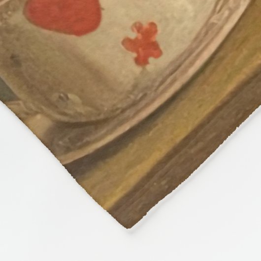 Whimsical White Rabbit Hearts Enchanted Wonderland Fleecedecke (Ecke)