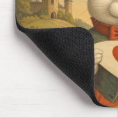 Whimsical White Rabbit Hearts Enchanted Wonderland Mousepad (Ecke)