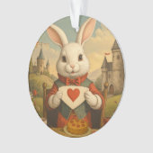 Whimsical White Rabbit Hearts Enchanted Wonderland Ornament (Vorderseite)