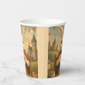 Whimsical White Rabbit Hearts Enchanted Wonderland Pappbecher (Rechts)