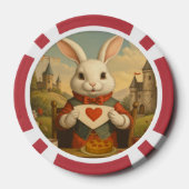 Whimsical White Rabbit Hearts Enchanted Wonderland Pokerchips (Rückseite)