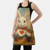 Whimsical White Rabbit Hearts Enchanted Wonderland Schürze (InSitu)