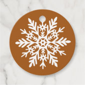 Whimsical White Snowflake Burnt Orange Holiday Geschenkanhänger (Vorderseite)