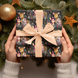 Whimsical Wild Animals Christmas Wrapping Paper Geschenkpapier