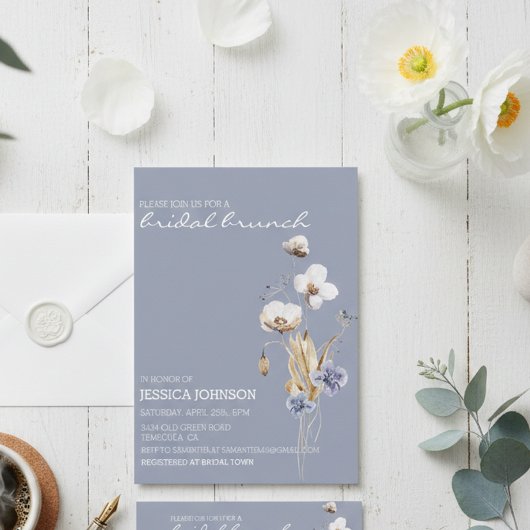 Whimsical Wild Blume Bridal Brunch Einladung