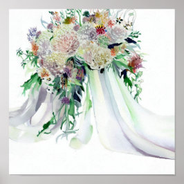Whimsical & Wild, Bridal Cascading Bouquet 1, Poster