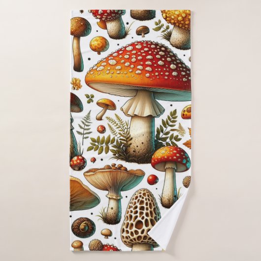 Whimsical Wild Mushrooms Badhandtuch Set (Badehandtuch)