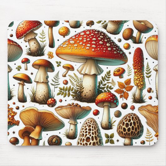 Whimsical Wild Mushrooms Mousepad (Vorne)