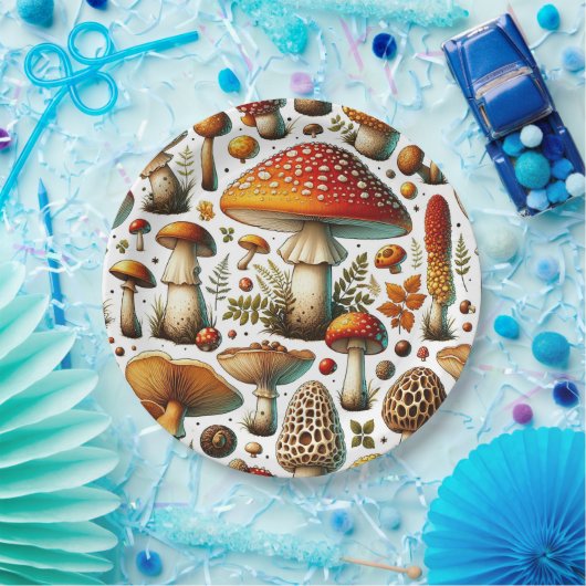 Whimsical Wild Mushrooms Pappteller (Party)