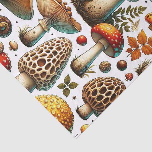 Whimsical Wild Mushrooms Seidenpapier (Ausschnitt)