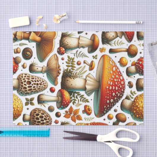 Whimsical Wild Mushrooms Seidenpapier (Handwerk)