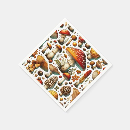 Whimsical Wild Mushrooms Serviette (Ecke)