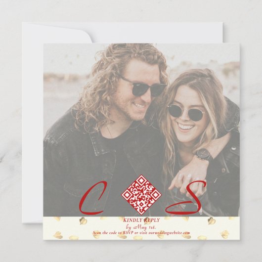 Whimsical Wild Rose Botanischer Garten Foto Hochze Einladung (Rückseite)