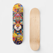 Whimsical Wild Tiger Abstrakt Art Skateboard Deck (Vorderseite)