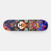 Whimsical Wild Tiger Abstrakt Art Skateboard Deck (Horizontal)