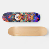 Whimsical Wild Tiger Abstrakt Art Skateboard Deck (Horizontal)