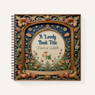 Whimsical Wildblume Abend William Morris Style Notizblock