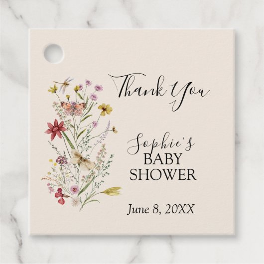 Whimsical Wildblume Baby im Blut Geschenkanhänger (Vorderseite)