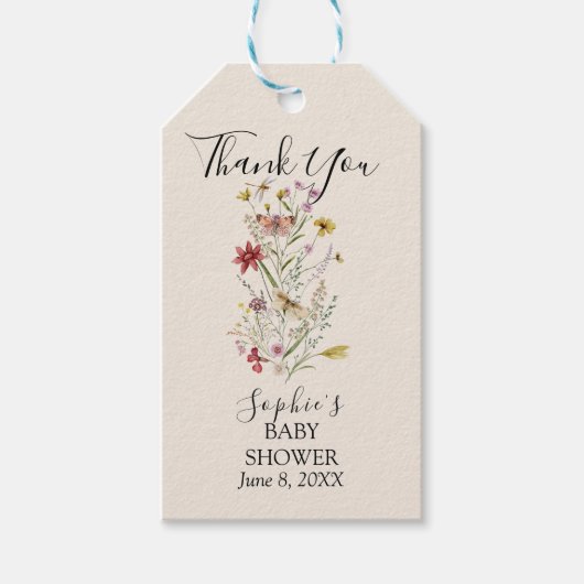 Whimsical Wildblume Baby im Blut Geschenkanhänger (Vorderseite)