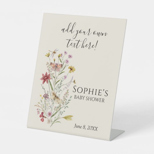 Whimsical Wildblume Baby in Bloom Custom Words Sockelschild (Vorderseite)