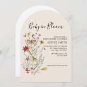Whimsical Wildblume Baby in Blüteneinladung Einladung (Vorne/Hinten)