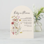 Whimsical Wildblume Baby in Blüteneinladung Einladung (Stehend Vorderseite)