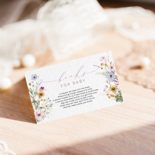 Whimsical Wildblume Babyduschbücher Begleitkarte