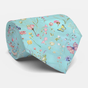 Whimsical Wildblume Blue Neck Tie Krawatte