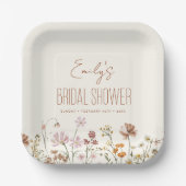 Whimsical Wildblume Boho Brautparty in Bloom Pappteller (Vorderseite)