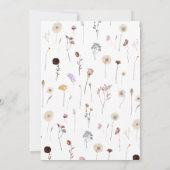 Whimsical Wildblume Boho Chic Junggeselinnen-Absch Einladung (Rückseite)