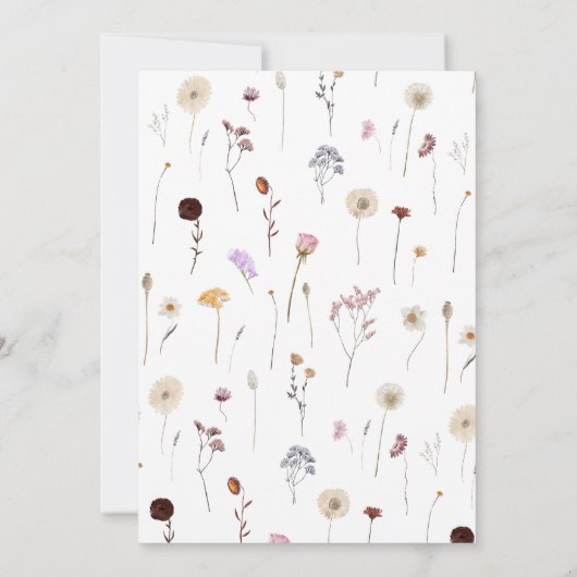 Whimsical Wildblume Boho Hochzeit Probe Dinner Einladung (Rückseite)